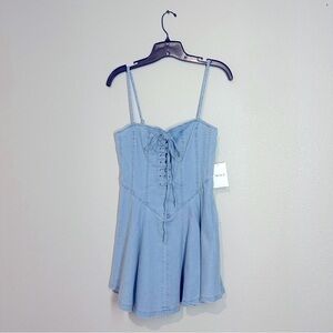 NWT Forever 21 Light Blue Denim Mini Dress Size Large